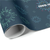 Naadloze patroonblauw en groene virusziekte cadeaupapier (Rol Hoek)