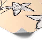 naadloze patroonbloemen pastellijnkunst; poster (Hoek)