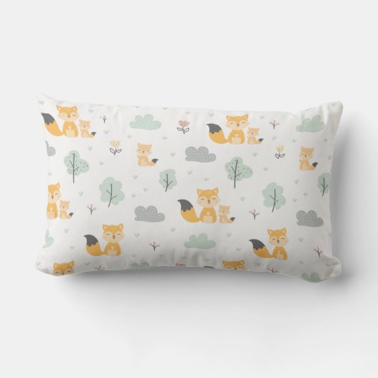 Naadloze patrooncute fox kussen (Achterkant)