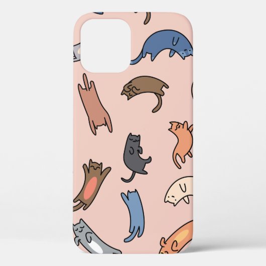 Naadloze patroondoodle katten, illustratie Case-Mate iPhone case (Achterkant)