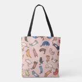 Naadloze patroondoodle katten, illustratie tote bag (Achterkant)