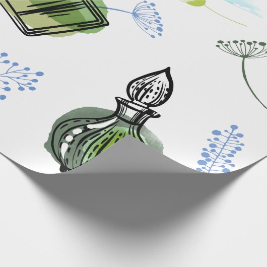 Naadloze patroonfles en waterverf tekst cadeaupapier (Hoek)