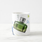 Naadloze patroonfles en waterverf tekst koffiemok (Center)