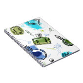 Naadloze patroonfles en waterverf tekst notitieboek (Rechterzijde)