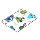 Naadloze patroonfles en waterverf tekst notitieboek (Linkerzijde)