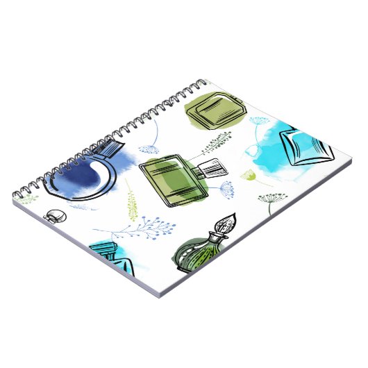 Naadloze patroonfles en waterverf tekst notitieboek (Linkerzijde)