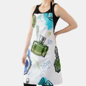 Naadloze patroonfles en waterverf tekst schort (Insitu)