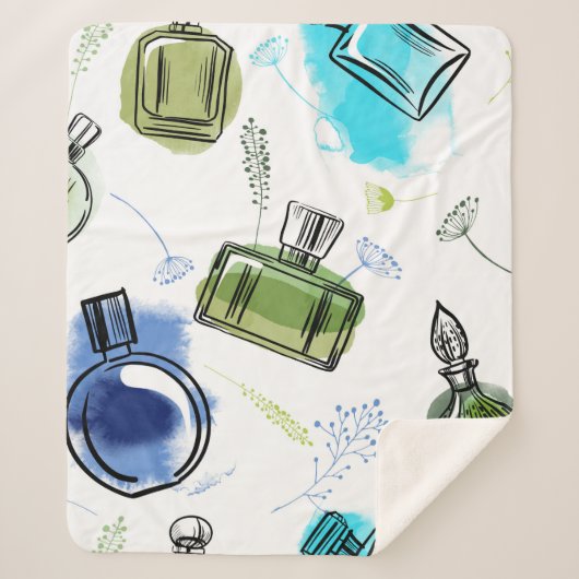 Naadloze patroonfles en waterverf tekst sherpa deken (Voorkant)