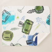 Naadloze patroonfles en waterverf tekst sherpa deken (Voorkant (horizontaal))