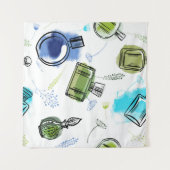 Naadloze patroonfles en waterverf tekst wandkleed (Voorkant (horizontaal))