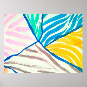  naadloze Patroonhandbediende witte tuin f Poster