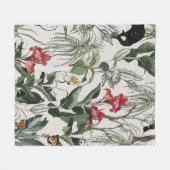 Naadloze patroonhandleiding getekende botanische i fleece deken (Voorkant (Horizontaal))