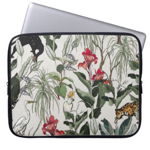 Naadloze patroonhandleiding getekende botanische i laptop sleeve