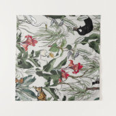 Naadloze patroonhandleiding getekende botanische i wandkleed (Voorkant (horizontaal))