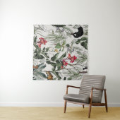 Naadloze patroonhandleiding getekende botanische i wandkleed (In Situ (horizontaal))