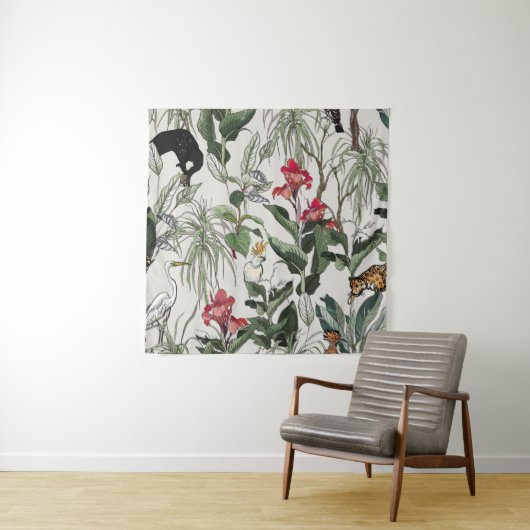 Naadloze patroonhandleiding getekende botanische i wandkleed (In situ)