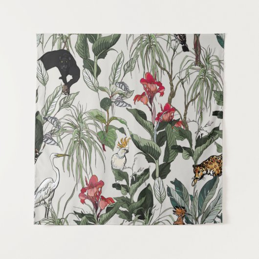 Naadloze patroonhandleiding getekende botanische i wandkleed (Voorkant)