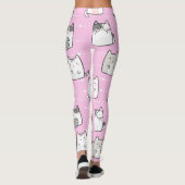 Naadloze patroonkliniek Kawaii Katoen hartlijn Leggings (Achterkant)