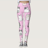 Naadloze patroonkliniek Kawaii Katoen hartlijn Leggings (Voorkant)