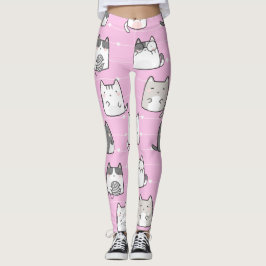 Naadloze patroonkliniek Kawaii Katoen hartlijn Leggings