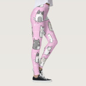 Naadloze patroonkliniek Kawaii Katoen hartlijn Leggings (Rechts)