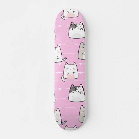 Naadloze patroonkliniek Kawaii Katoen hartlijn Persoonlijk Skateboard (Voorkant)