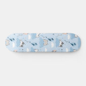 Naadloze patroonklinker Kawaii Cats clouds kite Persoonlijk Skateboard (Horizontaal)