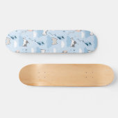 Naadloze patroonklinker Kawaii Cats clouds kite Persoonlijk Skateboard (Horizontaal)