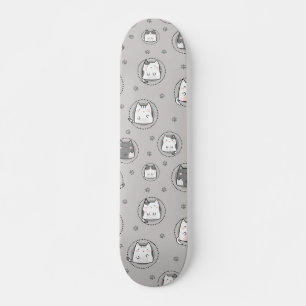 Naadloze patroonkoets Kawaii Katten Paw Persoonlijk Skateboard