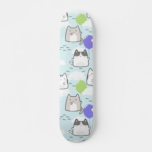 Naadloze patroonkogels voor wolken van Kawaii-katt Persoonlijk Skateboard (Voorkant)