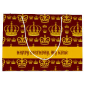 Naadloze patroonkoningskronen met gele kleurlaag groot cadeauzakje (Achterkant)