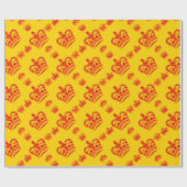 Naadloze patroonkoningskronen van rode kleur cadeaupapier (Vlak)