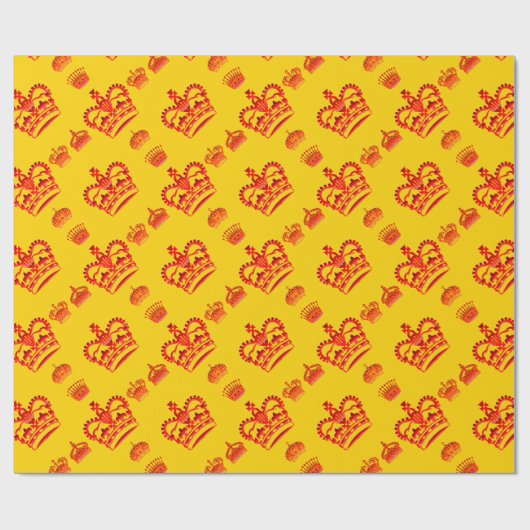 Naadloze patroonkoningskronen van rode kleur cadeaupapier (Vlak)