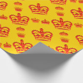 Naadloze patroonkoningskronen van rode kleur cadeaupapier (Hoek)
