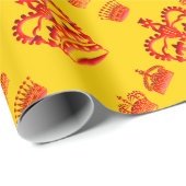 Naadloze patroonkoningskronen van rode kleur cadeaupapier (Rol Hoek)