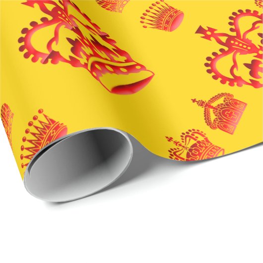 Naadloze patroonkoningskronen van rode kleur cadeaupapier (Rol Hoek)
