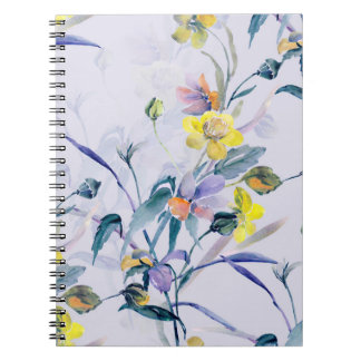 Naadloze patroonlentbloemen. notitieboek