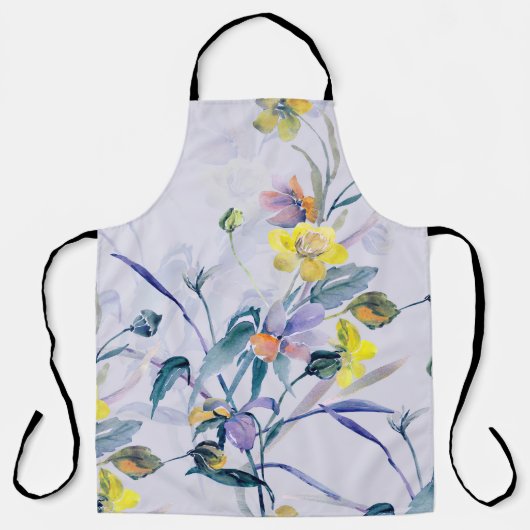 Naadloze patroonlentbloemen. schort (Voorkant)