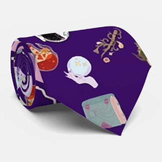 Naadloze patroonmagische elementen en schepsels stropdas