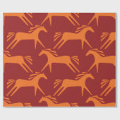 Naadloze patroonpaarden cadeaupapier (Vlak)