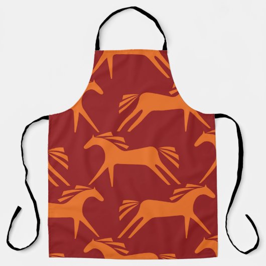 Naadloze patroonpaarden schort (Voorkant)