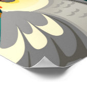 Naadloze patroonpapegaai met een schattig kakkerpa poster (Hoek)