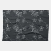 Naadloze patroonprint met spinnenwebben, op maat theedoek (Horizontaal)