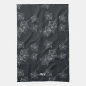 Naadloze patroonprint met spinnenwebben, op maat theedoek (Verticaal)