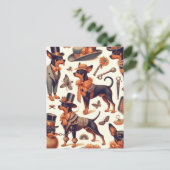  naadloze pinscher briefkaart (Staand voorkant)