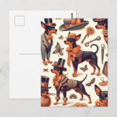  naadloze pinscher briefkaart (Voorkant / Achterkant)