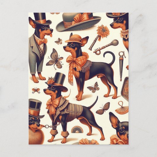  naadloze pinscher briefkaart (Voorkant)