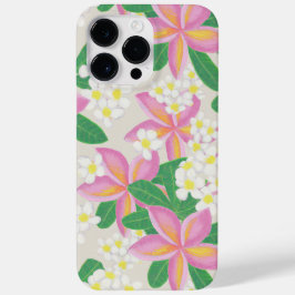 Naadloze plumeria Patroonplaat Case-Mate iPhone 14 Pro Max Hoesje