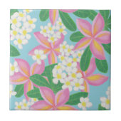Naadloze plumeria Patroonplaat Tegeltje (Voorkant)