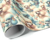  naadloze poedelillustratie cadeaupapier (Rol Hoek)